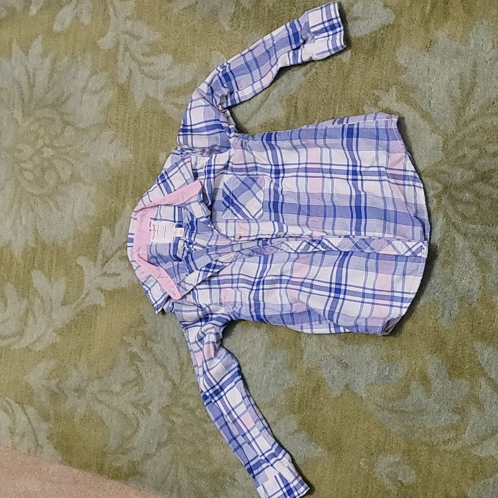 Cat and Jack button down plaid shirt - Size L 10/12